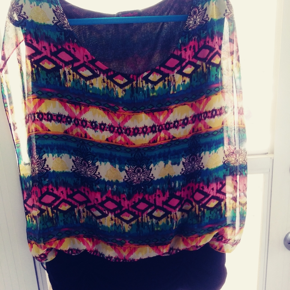 Really fun colored sheer top 2xl